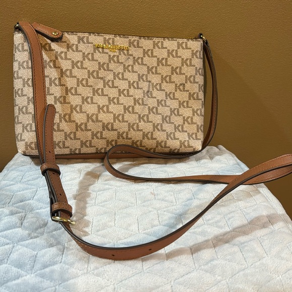 Karl Lagerfeld Paris Used Crossbody Purse With Some Corner Rubbing & Black Mark - Picture 1 of 13